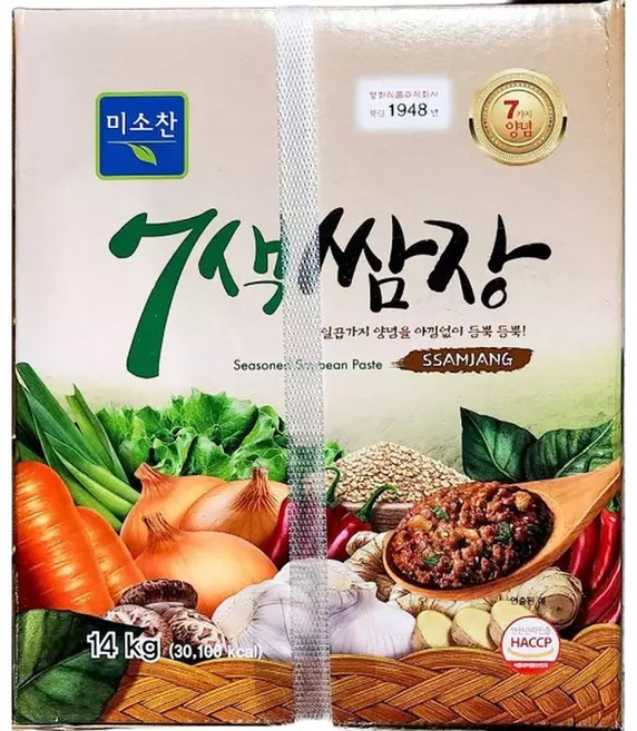 대용량 업소용 7색쌈장 14K 식당 말통 고기 맛있는, 1개, 14kg