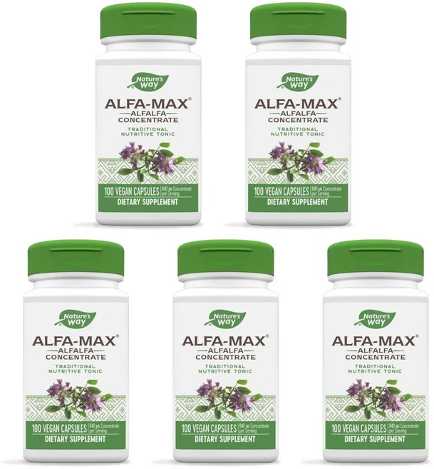 네이처스웨이 알파 맥스 알팔파 농축 캡슐, 5개, 100정 - 쿠팡