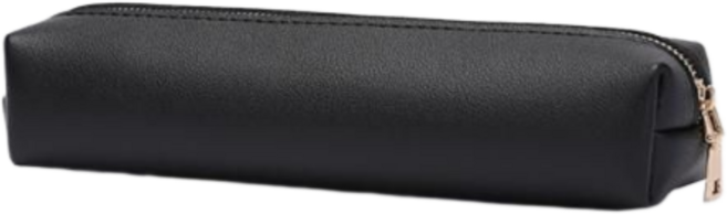 IANSOSO 가죽 펜 파우치 필통, 1개, 블랙