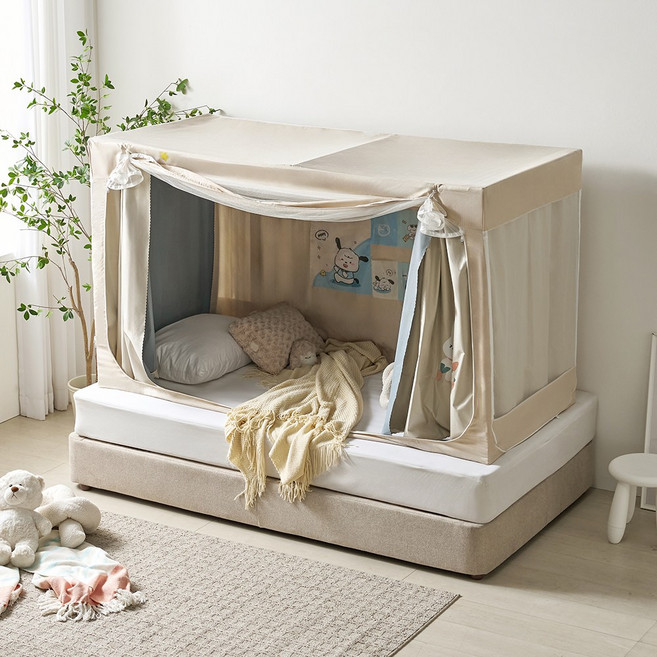 포담포담 1인용 기숙사 난방텐트 사각형 침대용