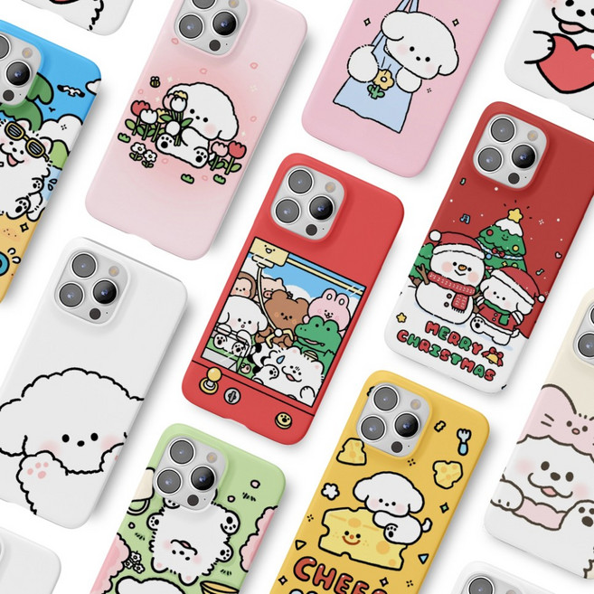 강아지 비숑 푸들 케이스 갤럭시 Z플립1/2 Z플립3 Z플립4 Z플립5