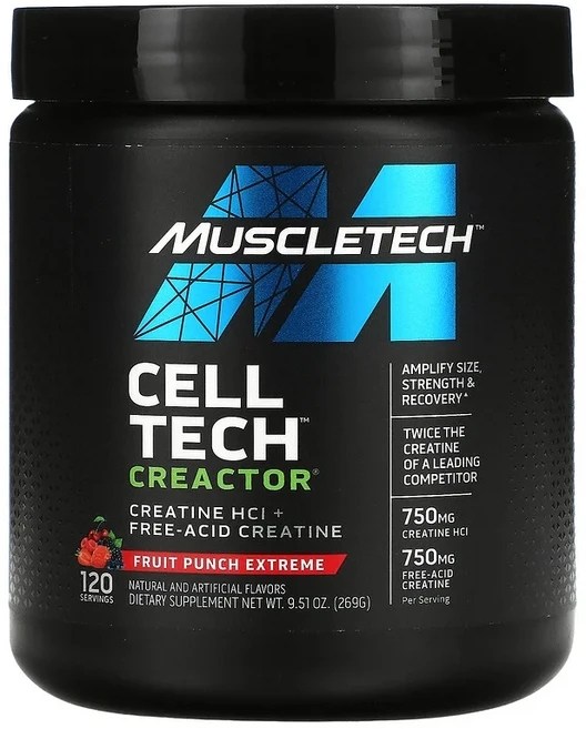 머슬테크 Cell Tech CREACTOR Creatine HCl 9.51 oz, 1개, 269g - 쿠팡