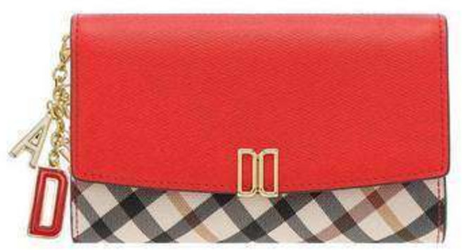 [국내백화점] 닥스 DCWA4E403R2 [VICTORIA] 레드 체크 배색 3단 중지갑 부모님 선물