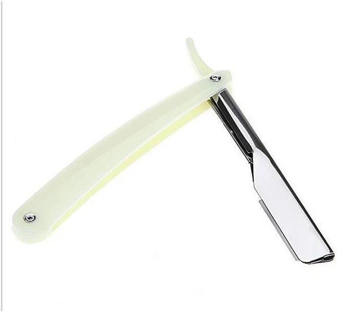 조정 가능한 접이식 직선 면도기 - 수염 및 머리 절단용 스테인레스 스틸 이발사 도구 키트, [02] white, 02 white