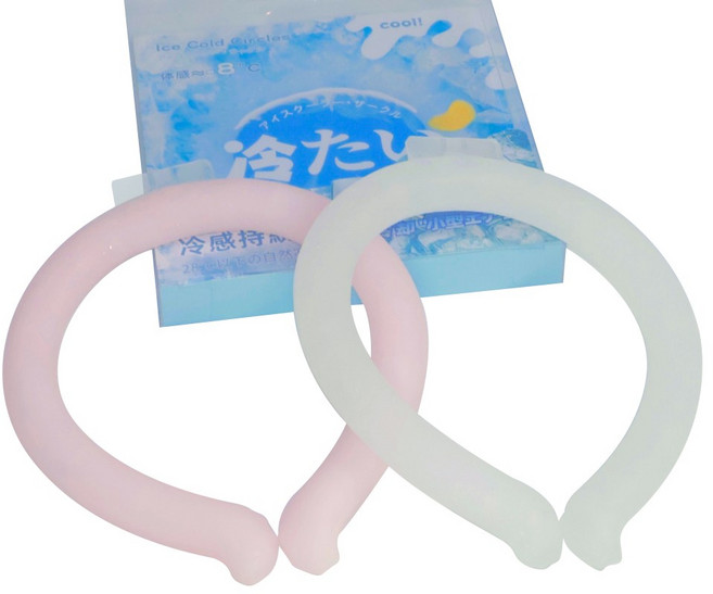 SERENDI 심리스 아이스 넥쿨러 아이스넥밴드 쿨스카프 1+1, 화이트+핑크, 1세트