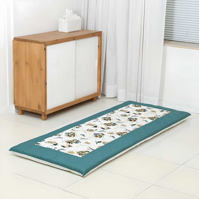 사계절 요솜 보료 매트 + 부직포 보관용 가방, 그린