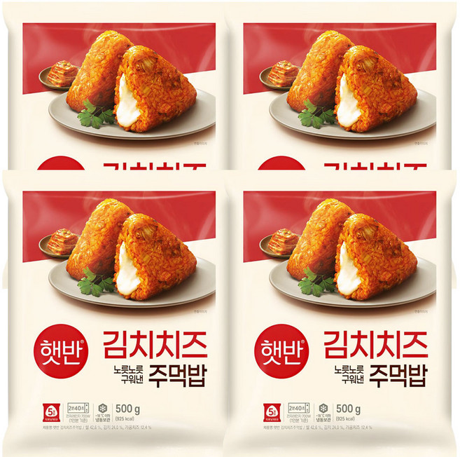제일제당 [CJ]햇반쿡반 김치치즈주먹밥 500GX3, 500g, 4개