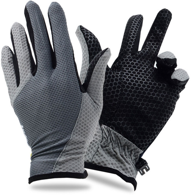지원군몰 쿨 메쉬 여름 남성 등산장갑, 회색, 1개