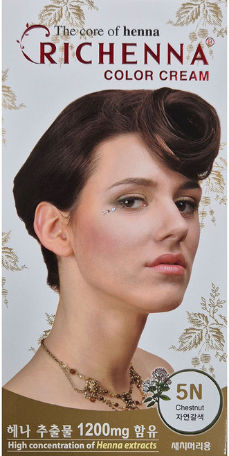리체나 칼라크림 5N 10개 자연갈색 새치커버 염색약 염모제, 5N 자연갈색