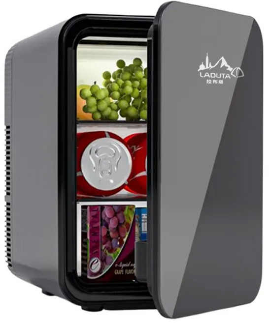 LADUTA 小型 10L 冷藏箱 保鮮箱 迷你家用冰箱, 10L單核無數顯黑色, 黑色, 拉布塔車載冰箱