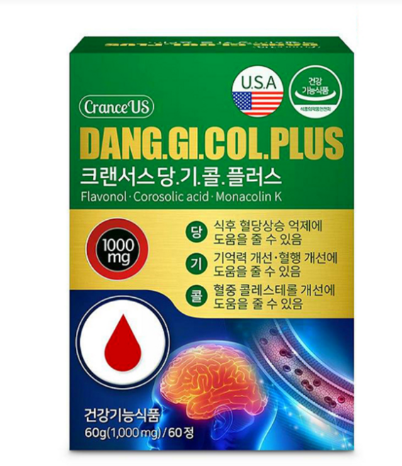 미국 USP 당기콜플러스 당 기억력 콜레스테롤 개선, 60정, 1박스