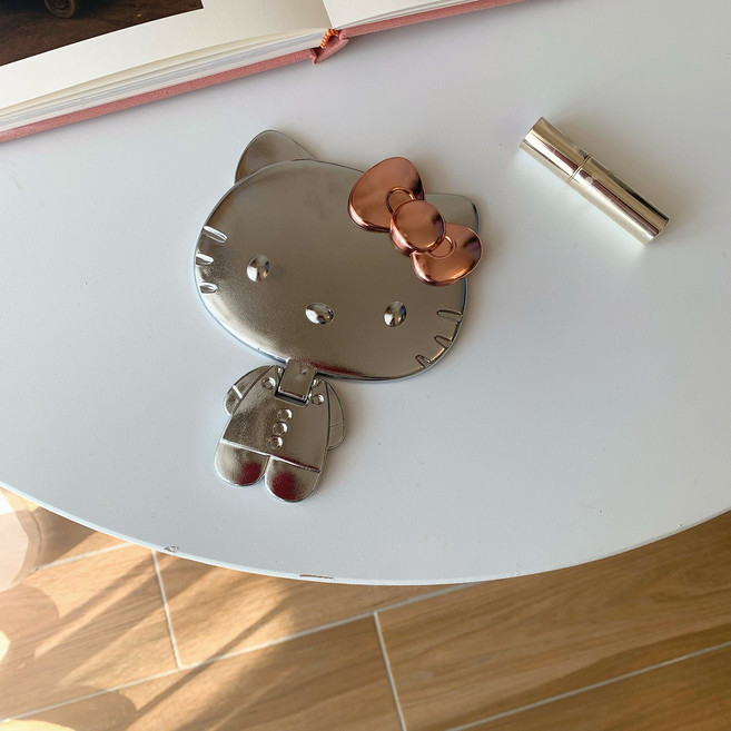 옐상 헬로키티 실버 손거울 접이식거울 4종, 1개, 실버 접이식 대형