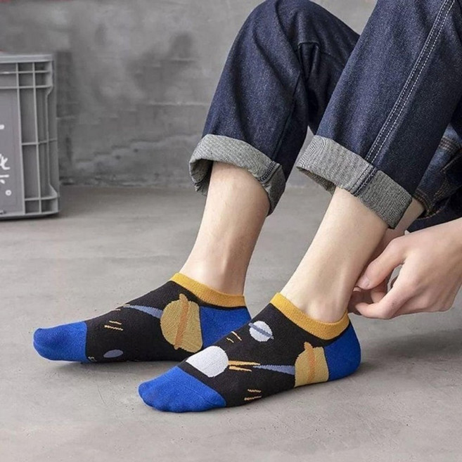 귀여운 캐릭터 남성 발목양말 5세트 단목 삭스