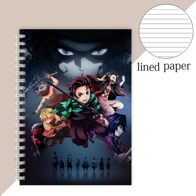 Demon Slayer 고스트 블레이드 귀멸의 칼날 수첩 다이어리 필로팩스 플래너 아젠다 키미야 가벼운 기교 기, 01 A5용지, 22 19