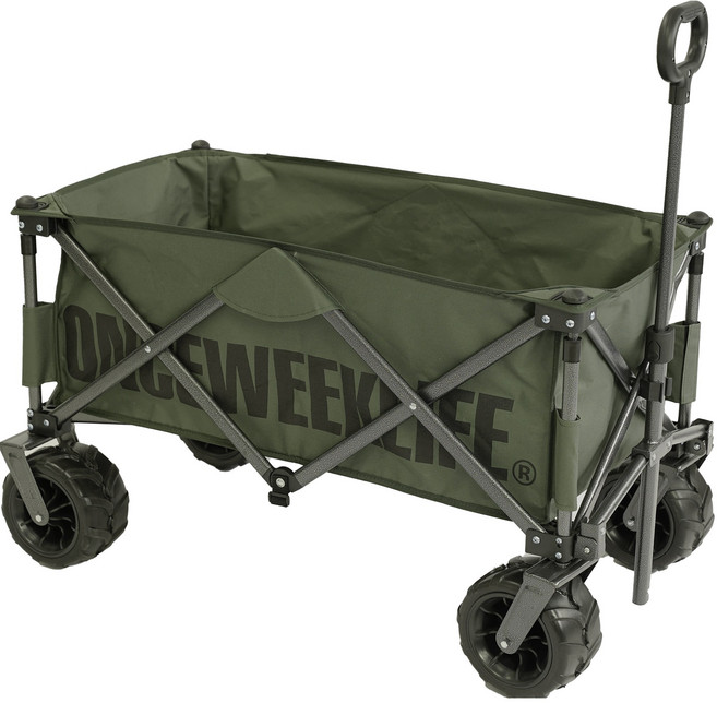 원스위크라이프 접이식 캠핑웨건 + 보관용 가방 세트, 카키, 1세트