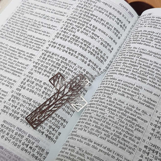 꿈꾸는나무 십자가 체인 북마크, 03핑크꽃비, 1개