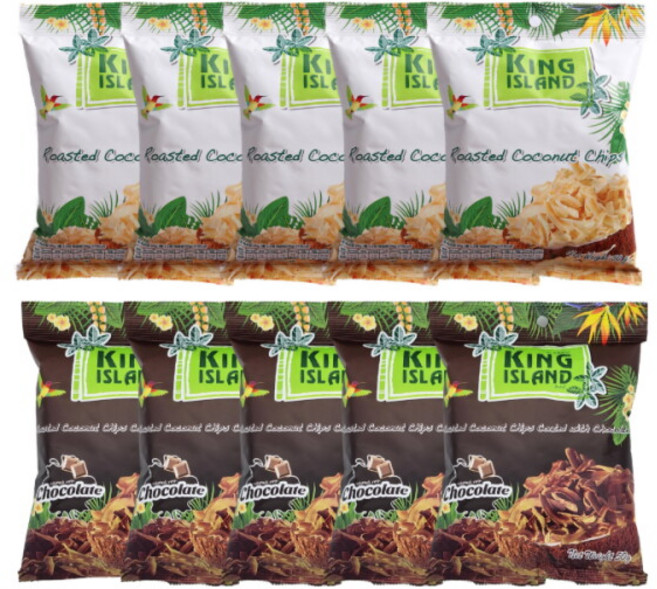 [킹아일랜드] 코코넛칩 오리지널5+초코5, 5+5:5+5, 상세 설명 참조, 50g