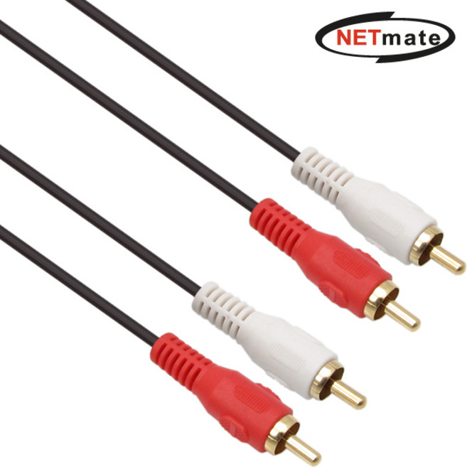 강원전자 넷메이트 RCA 2선 케이블(2.8mm) 5m NMA-2R050N, 20개, 1개