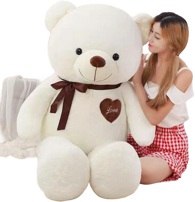 超大泰迪熊毛絨玩偶 女生生日禮物, 白色新款熊, 1個, 1cm