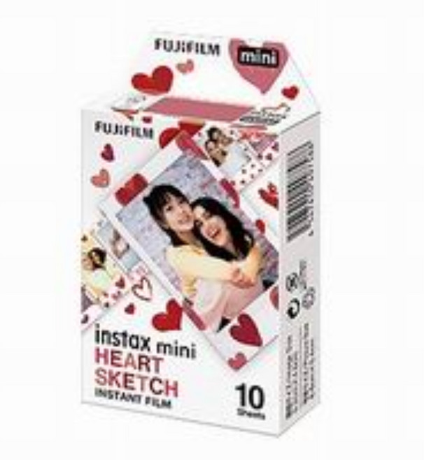 FUJIFILM instax mini 心形草圖底片, 1個, mini 愛心底片20張