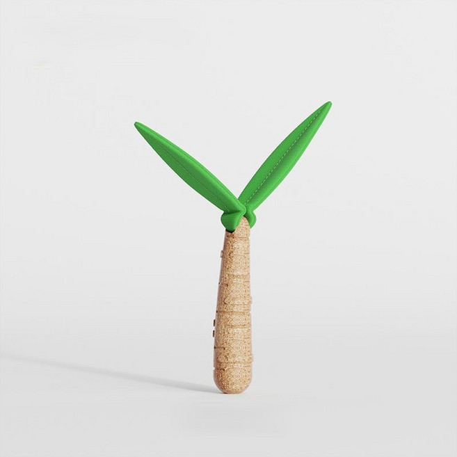 FURENDO 강아지 코코넛나무 씹는 장난감 중소형견용 내구성 치아관리 스트레스 해소 장난감, 1개, 코코넛 나무 (잎 2개)