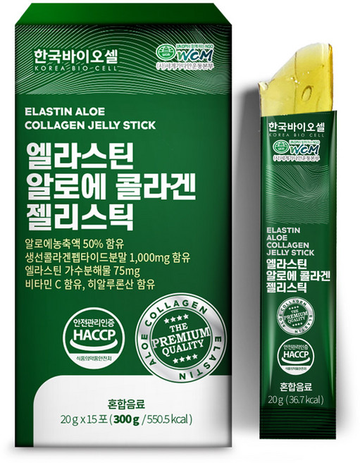 한국바이오셀 엘라스틴 알로에 콜라겐 젤리스틱, 300g, 1개