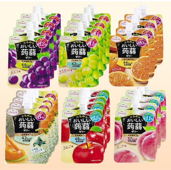 일본곤약젤리 일본젤리 타라미 과일 일본 곤약 젤리 파우치 6종 24팩 다양하게 맛보기 세트, 1개