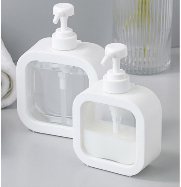 욕실 샴푸통 투명 디스펜서 500ML 손세정기 세정디스펜서 물비누디스펜서, 1개, 300ml