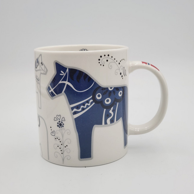 북유럽 스웨덴 달라호스 머그컵 네이비 노르웨이 (행운의 말)