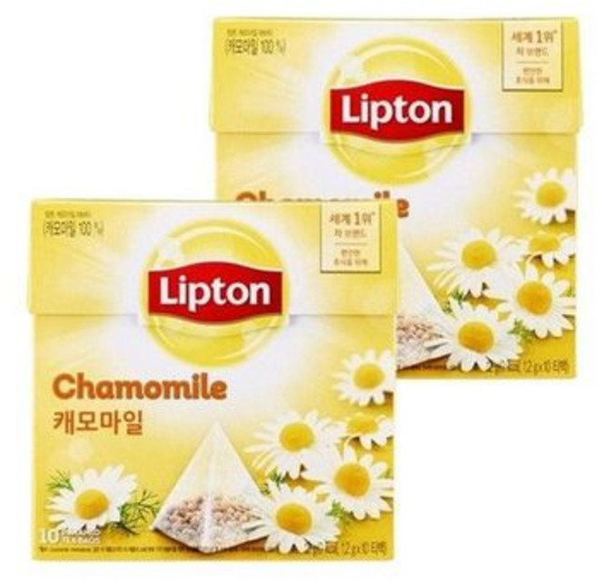 립톤 선물용 블렌딩티 카페인없는 대용량 허브차 캐모마일 티백 10T 2개, 1개, 10개입