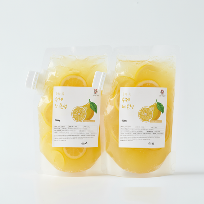 동화속 프리미엄 자일로스 홈카페 수제 레몬청, 1개, 2개입, 500g