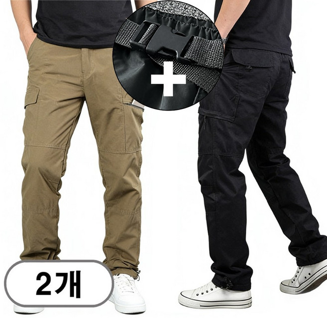 차쿠 1+1(2세트) 4계절 남성 카고바지 작업바지 현장바지 방한바지 아웃도어 전술바지 스판바지 기모바지