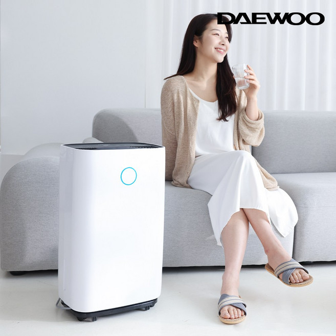 [27평 대용량] DAEWOO 제습기 24L 자동습도조절, 크림화이트