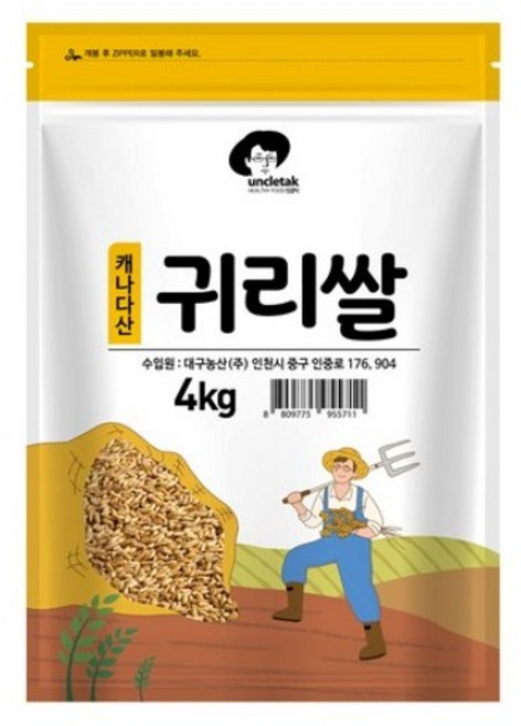 엉클탁 캐나다산 귀리쌀, 4kg, 1개