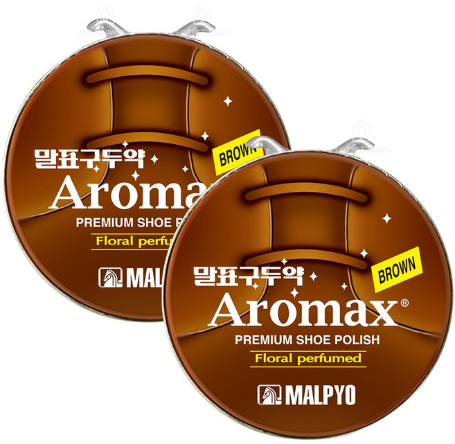 말표 구두약 캔 40g (블랙/브라운) 1+1, 브라운 1+1, 1세트