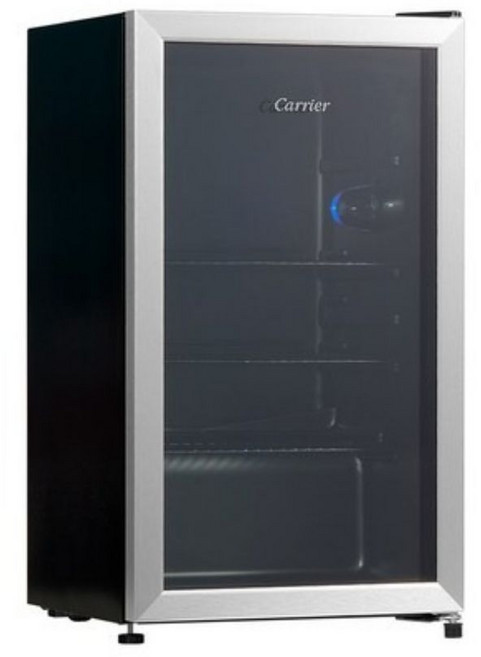캐리어 미니 쇼케이스 냉장고 94L CVDR94BEM1, BLACK+SILVER