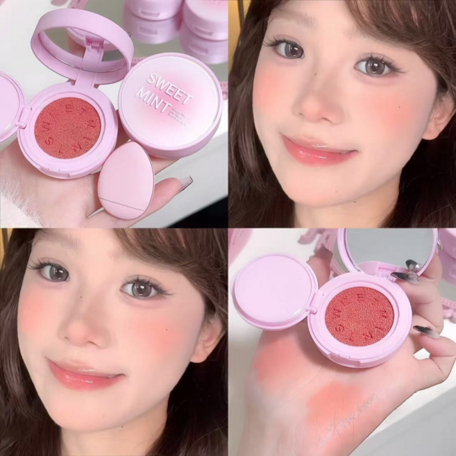 수분 쿠션 블러쉬 일상 루즈 파스텔 쿠션 블러셔, 1개, 01#복숭아 오렌지