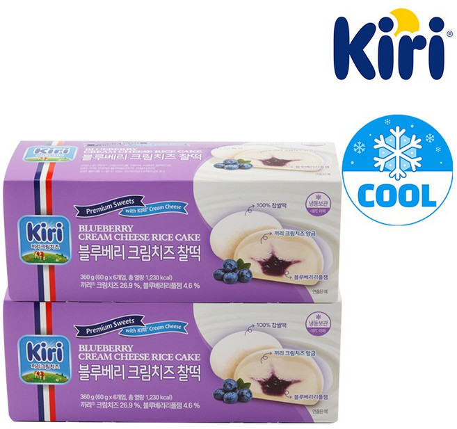 끼리 크림치즈 찰떡 60g 블루베리 6입 2BOX, 360g, 2박스