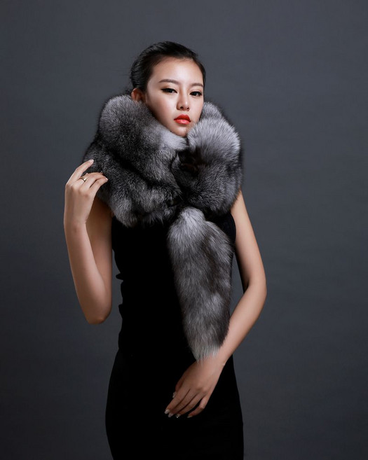 통여우가죽 넥워머