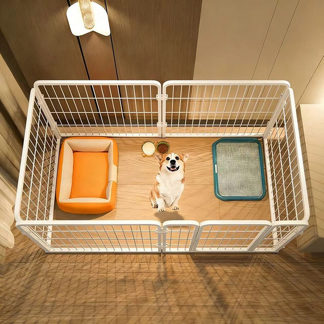 포령 강아지 울타리 대형 펜스 반려동물 화장실 칸막이 초대형 6P, 1세트, 화이트