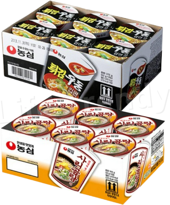 농심 튀김우동 작은컵 6입 + 사리곰탕 작은컵 6입 세트, 1팩