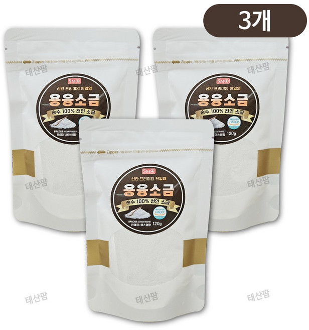국내산 신안프리미엄 천일염 용융소금, 3개, 120g