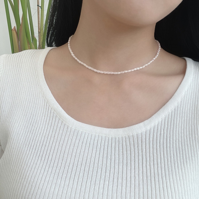 [자체제작] 모나즈 밥풀 진주 목걸이