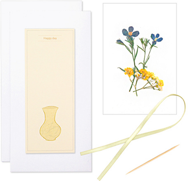 압화 책갈피만들기세트 DIY / 화병 + 로베리아줄기디자인