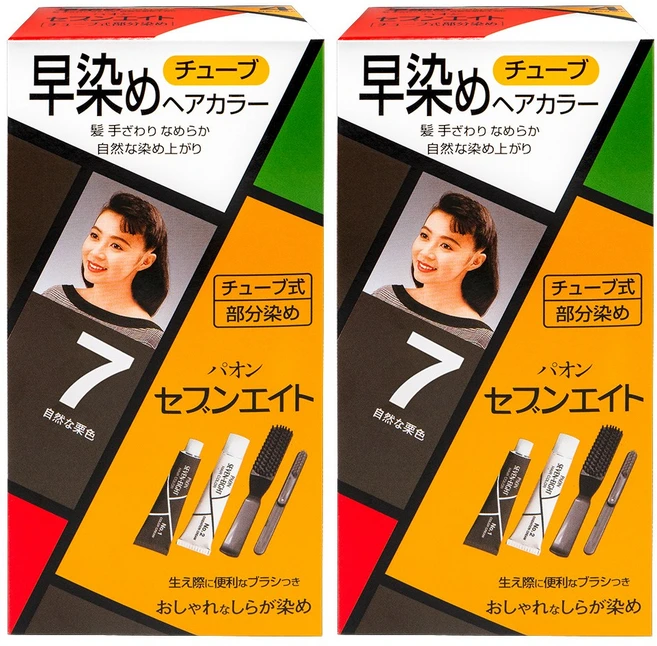 파온 세븐에이트 염색약 새치 헤어칼라 40g x2개, 7호 흑색, 2개 - 쿠팡
