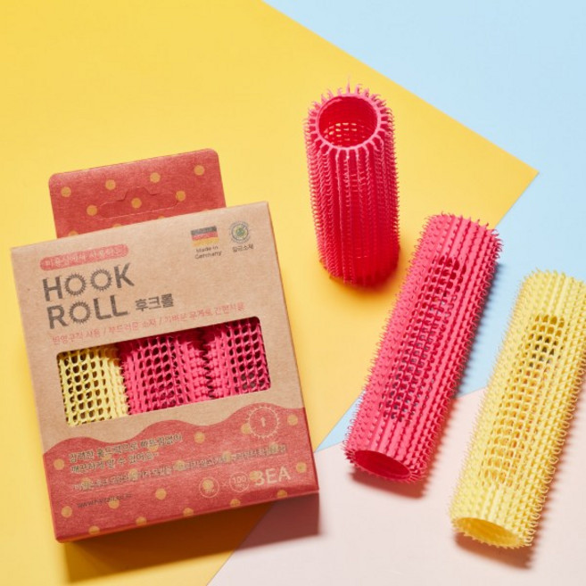 헤어 후크롤 35mm-100mm, 1세트, 레드, 옐로우
