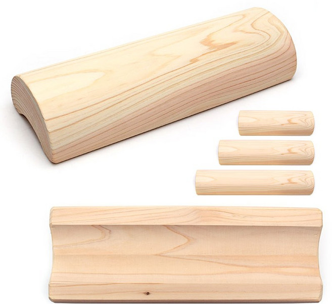 명품 편백나무 반달목침 (30/40/50 경침 목베개 경추베개 요추 발목펌프 발지압), 히노끼40cm