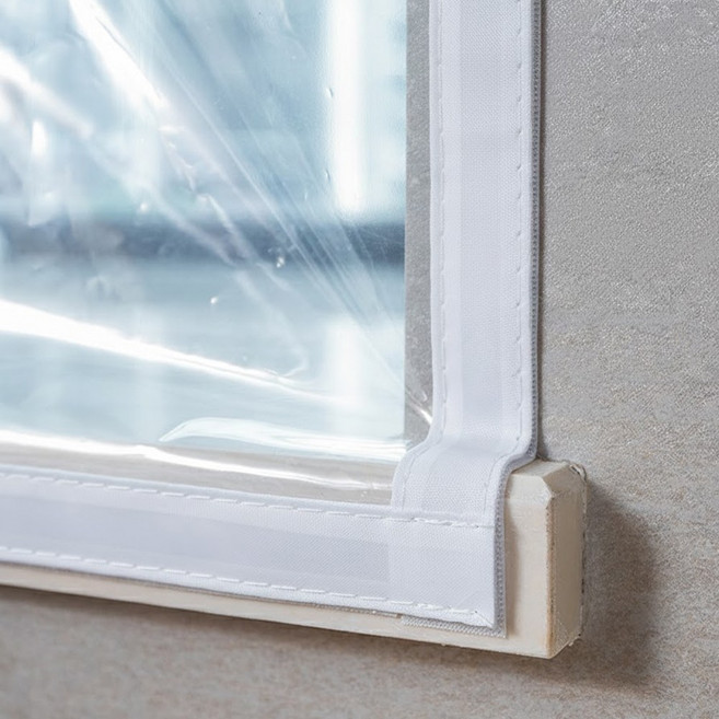 창문 방풍비닐 PEVA 보온 필수템 외풍차단 간편설치 벨크로 현관 바람박이 베란다 카페 식당 겸용, 1개