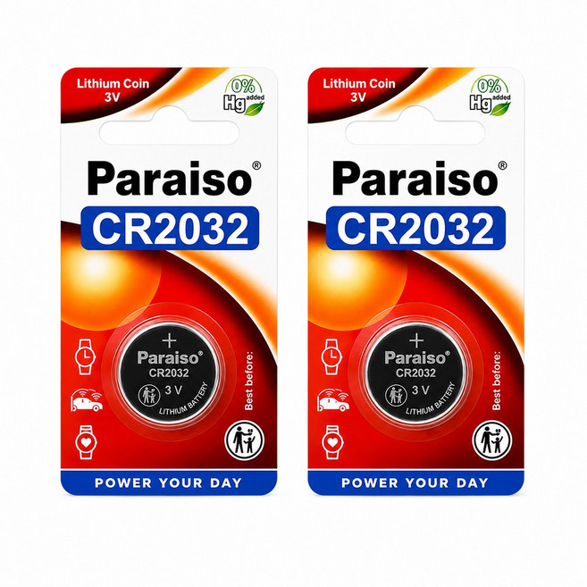 티놀지 Parasiso 스마트키 배터리 전용 리튬 코인건전지 CR2032, 2개, 1개입