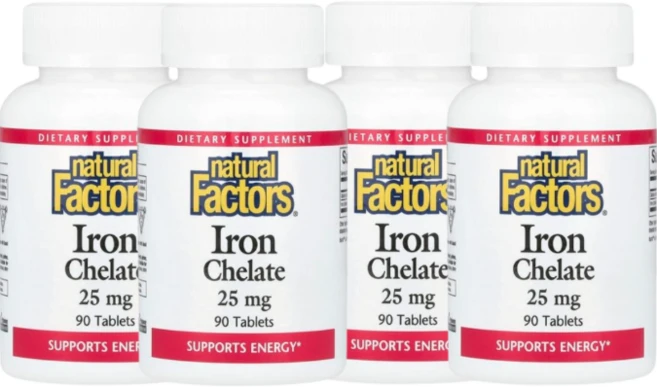 2+2 내추럴 팩터스 철분 킬레이트 25 mg 90정, 4개 - 쿠팡